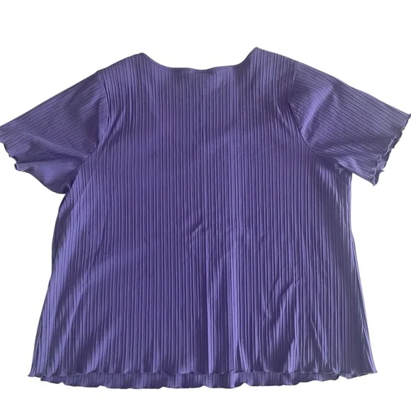 Ava & Viv Purple Plus Size Women's Short Sleeve Top 2x - Picture 2 of 5
